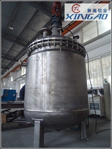 純鈦反應(yīng)釜1500L 制造好驗(yàn)收結(jié)束！